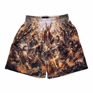 Asylum Men's Graphic Battle Scene Shorts